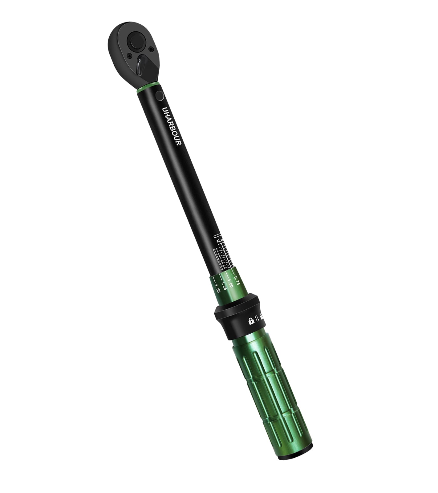 Uharbour Torque Wrench 3/8 Drive, 3/8 Torque Wrench 5-50 Ft-Lb, Dual-Direction Adjustable Ratchet with 72 Teeth, Torque Wrench for Car, Moto and Bicycle with Audible Click