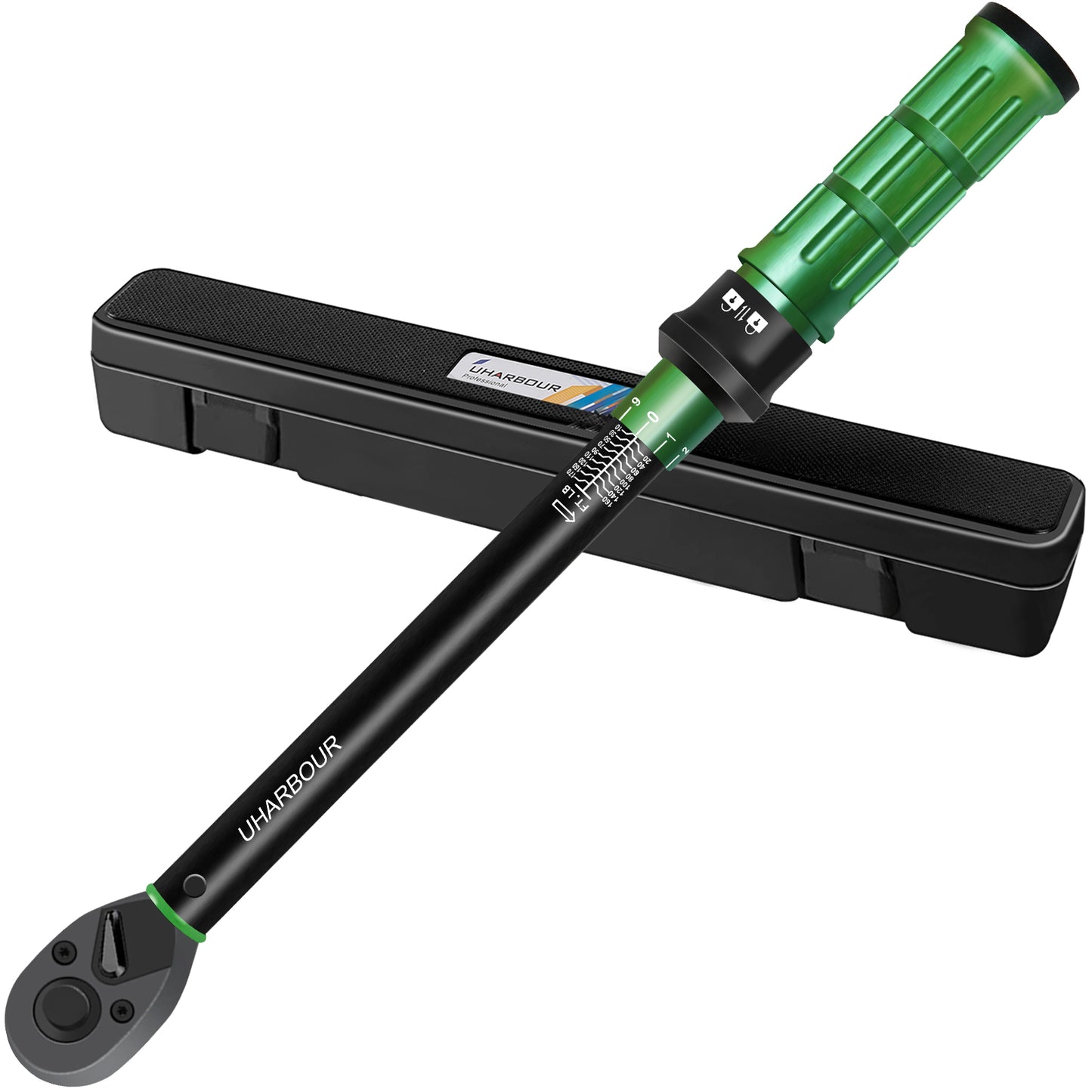 Uharbour Torque Wrench 1/2 Drive, 1/2 Torque Wrench 10-170Ft-Lb/13.6-230.5Nm, Dual-Direction Adjustable Ratchet with 72 teeth, Torque Wrench for Car, Moto and Bicycle with Audible Click