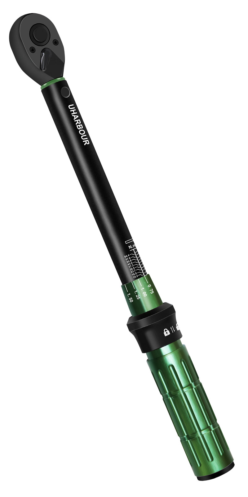 Uharbour Torque Wrench 3/8 Drive, 3/8 Torque Wrench 5-50 Ft-Lb, Dual-Direction Adjustable Ratchet with 72 Teeth, Torque Wrench for Car, Moto and Bicycle with Audible Click