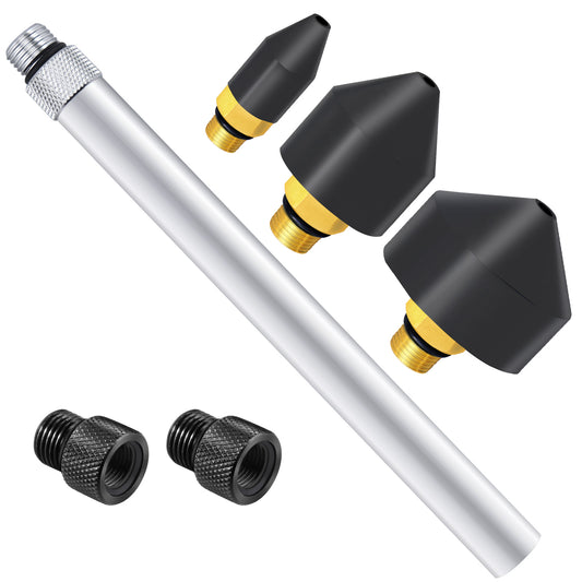 Air Hose Nozzle 1/8 inch for Air Blow Gun, 6 Pieces Rubber Air Compressor Nozzle including 1/2 Inch Adapters and Extension Bar, Air Compressor Attachments for Air Blow Gun