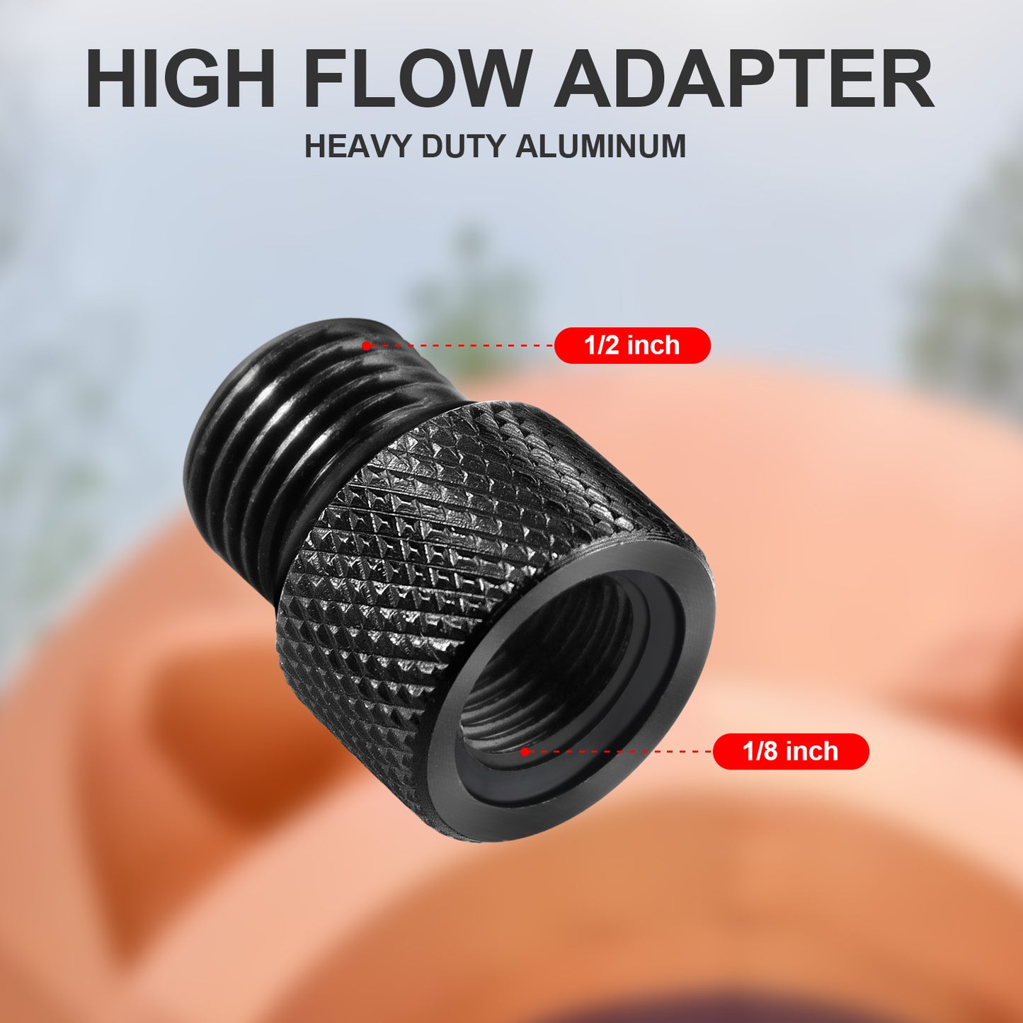 Air Hose Nozzle 1/8 inch for Air Blow Gun, 6 Pieces Rubber Air Compressor Nozzle including 1/2 Inch Adapters and Extension Bar, Air Compressor Attachments for Air Blow Gun