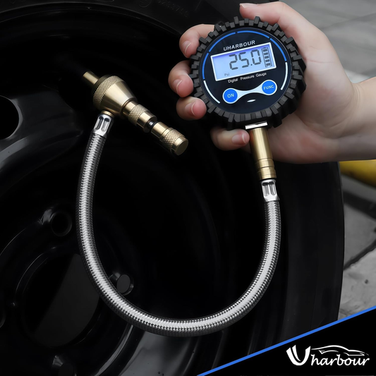 4X4 Rapid Air Down Tire Deflator with Digital Gauge (0-100PSI) ， 2.5" Easy Read Glow Dial & Solid Brass Hardware-Automatic Tire Air Down Tool for Jeep, Truck or ATV